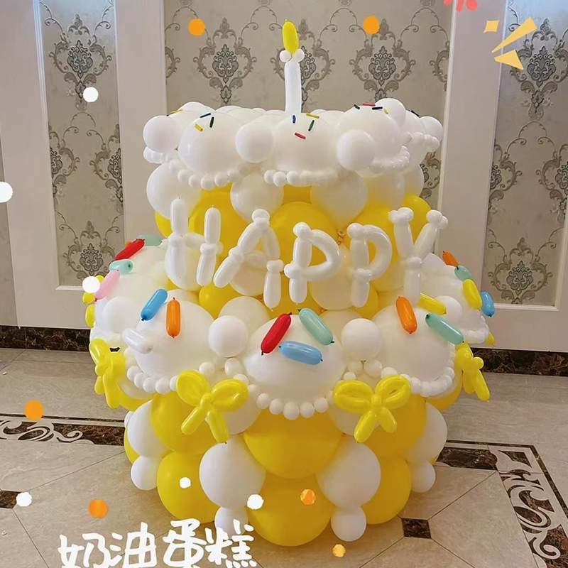 ins气球生日蛋糕宝宝儿童男孩女孩拍照派对场景装饰布置礼物道具 - 图2
