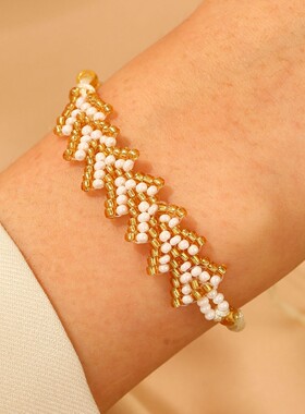 Colored beadings时尚百搭多层彩色渐变串珠手链活弹力多巴胺手串