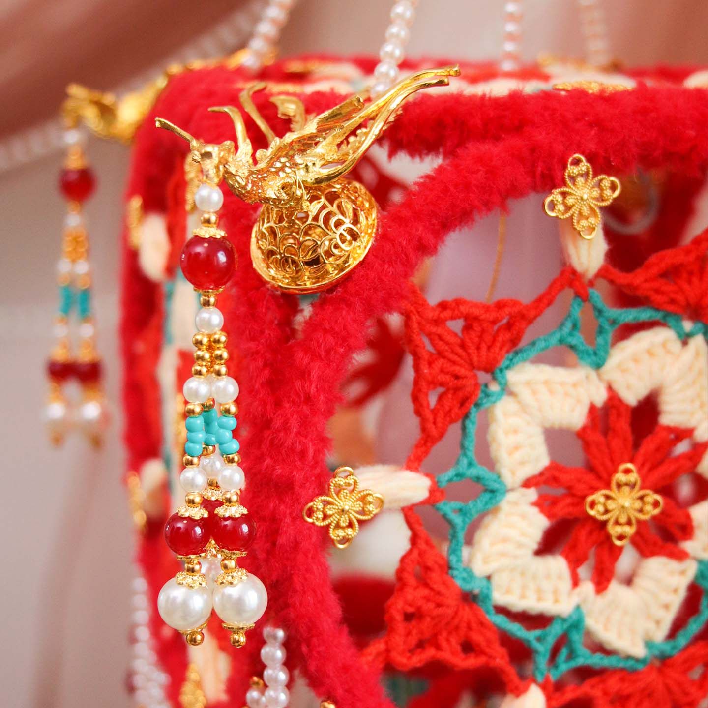 喜物语钩针灯笼手工diy材料包新年编织马年手提宫灯装饰春节挂饰,淘宝优惠券,粉丝福利购,淘宝优惠卷