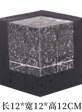 侘寂风摆件仿洞石正方形水晶摆设轻奢民宿酒店样板房博古架转饰品