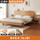 Fully solid wood bed 1m 8 double bed household bedroom simple modern oak bed 1.5 apartment single bed frame 2m
