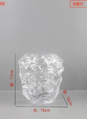 北欧创意透明炫彩琉璃花瓶桌面摆件客厅餐厅酒店样板房家居装饰品