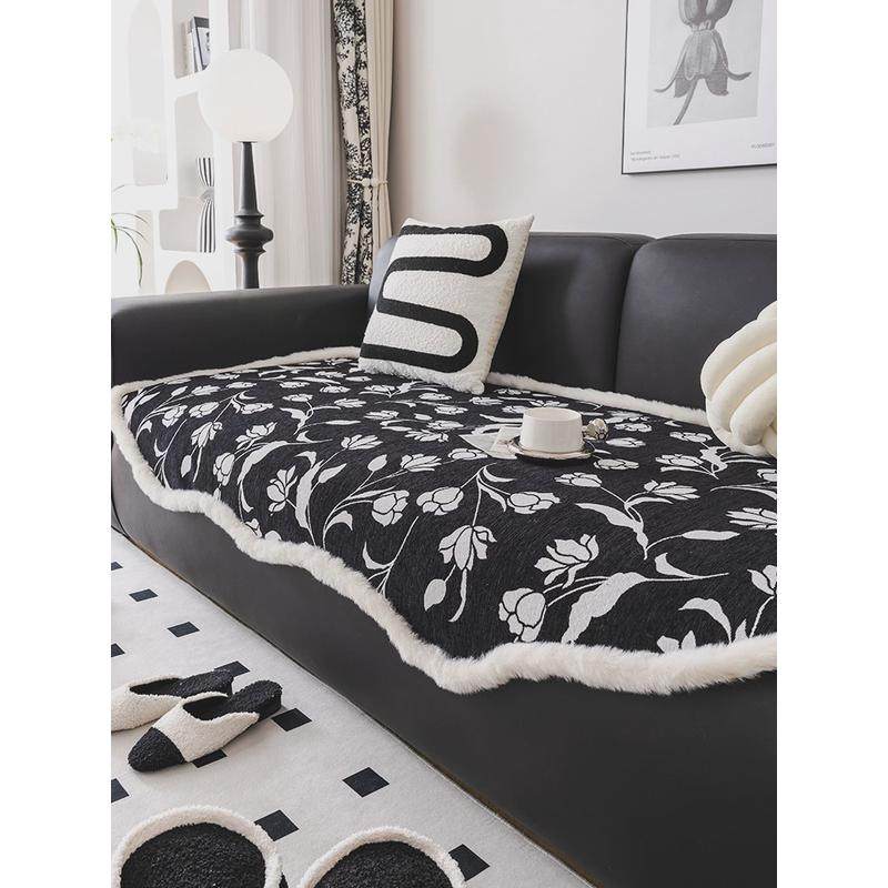 防滑轻奢沙发坐垫子不规则异形套罩雪尼尔四季通用法式绒感盖布巾,淘宝优惠券,粉丝福利购,淘宝优惠卷