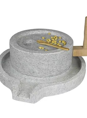 家用小石磨磨盘老石磨青麻石家用手工磨盘石磨家用迷你豆浆机