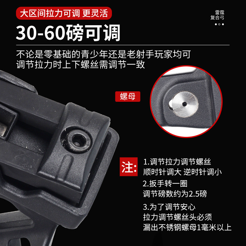 新款入门滑轮弓箭器材户外射箭比赛器材拉力磅数可调节 - 图3