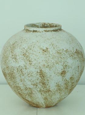 复古陶瓷花瓶日式白色侘寂风装饰陶罐客厅水培插干花粗陶花器摆件