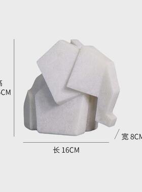 现代简约白色仿真大象摆件家居装饰品树脂工艺品创意摆件北欧树脂