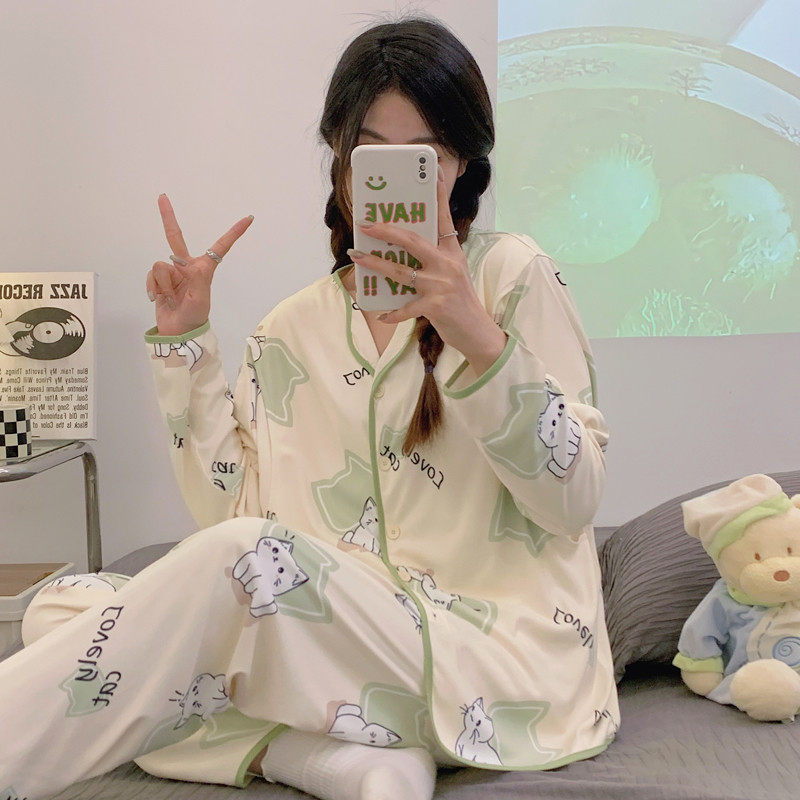 带胸垫春秋月子服产后怀孕期孕妇睡衣春夏季薄款产妇哺乳期居服,淘宝优惠券,粉丝福利购,淘宝优惠卷