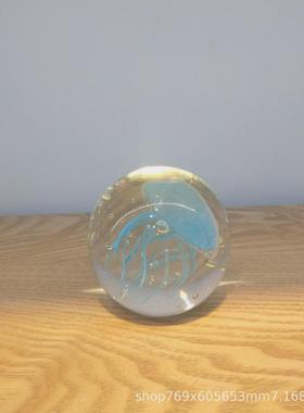 古法夜光玻璃琉璃摆件水母玻璃摆件创意家居小摆件
