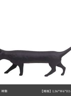 北欧现代创意动物摆设蓝色猫咪摆件客厅玄关书房样板间桌面装饰品