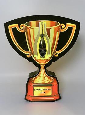 定制黑桃a酒架酒座酒吧led洋酒底座香槟王亚克力酒托机器人发光