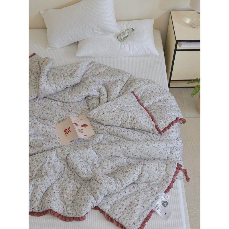 ins棉花糖柔软春秋被家用纤维大豆冬被针织花边碎花加厚冬季被子,淘宝优惠券,粉丝福利购,淘宝优惠卷