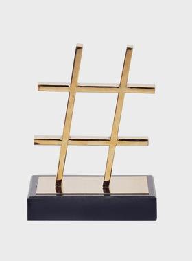 客厅摆件电视柜摆件创意装饰品轻奢金属音符颁奖礼品样板房家居