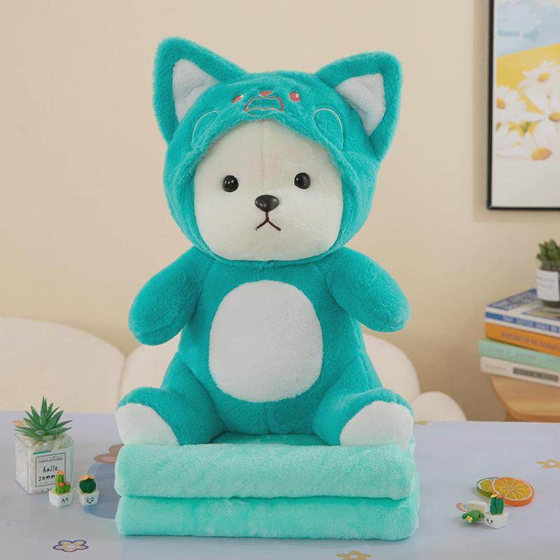 卡通可爱变身彩熊抱枕被子两用车载空调被靠垫二合一儿童午睡毯子,淘宝优惠券,粉丝福利购,淘宝优惠卷