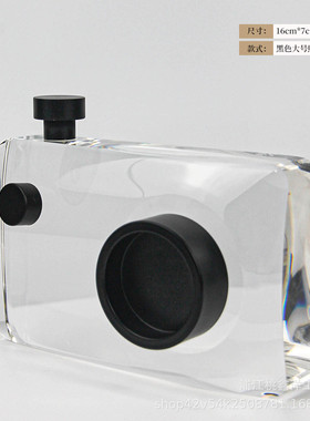 简约金属水晶照相机摆件轻奢意式设计师小众买手店装饰酒店别墅