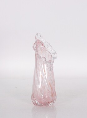 彩色手工玻璃花瓶摆件家居工艺品白菜装饰琉璃瓶花边口装饰碗摆件