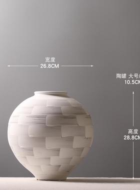 日式陶罐粉引装饰品摆件民宿作创意插花罐子手造景陶泥花瓶摆件