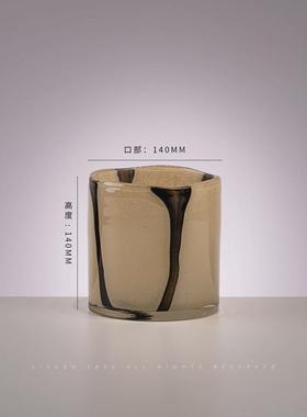 创意现代简约纯手工原色琉璃玻璃花瓶样板房工艺品家居摆件客厅