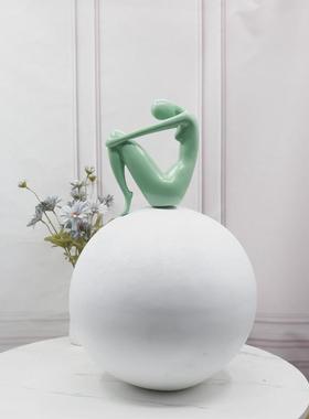 简约现代样板房角几玄关大型雕塑摆件酒店别墅客厅大堂端景台软装