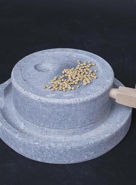 石磨家用小型天然麻石老式复古小石磨石磨盘茶盘耐磨豆浆机豆腐