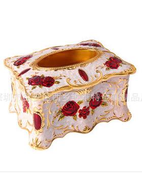 金属纸巾盒奢华家居客厅装饰摆件欧式餐纸盒ktv高档抽纸盒