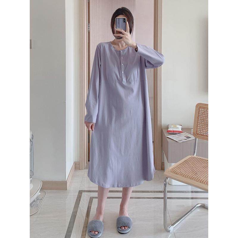 大码200斤免穿文胸孕妇哺乳睡裙春秋月子服纯棉产后待产喂奶裙产,淘宝优惠券,粉丝福利购,淘宝优惠卷