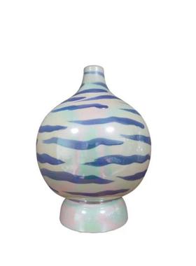 云山花海瓶家居花瓶办公室摆件客厅插花彩瓷釉下简笔彩绘珍珠陶