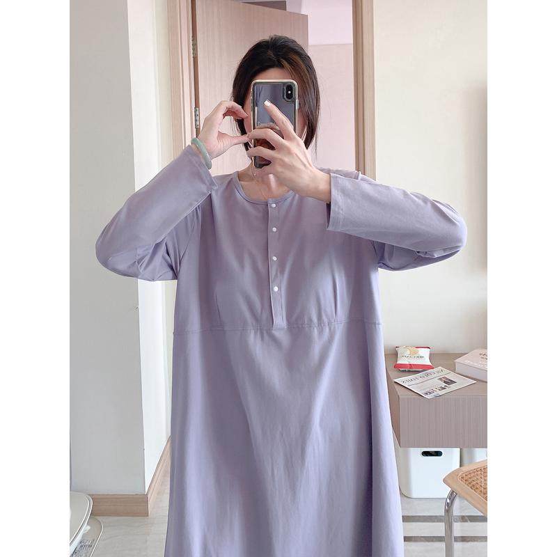 大码200斤免穿文胸孕妇哺乳睡裙春秋月子服纯棉产后待产喂奶裙产,淘宝优惠券,粉丝福利购,淘宝优惠卷