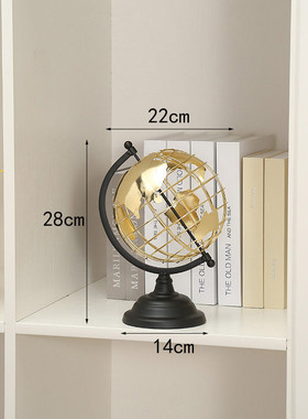 现代简约风金属材质地球仪摆件地球仪镂空创意家居办公室饰品摆件