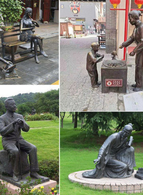 铸铜雕塑人物动物小户外景观民俗风玻璃钢仿铜浮雕锻铜校园广场