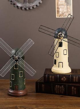 创意荷兰风车摆件工艺品欧式复古书架装饰客厅柜子酒柜书柜小摆设