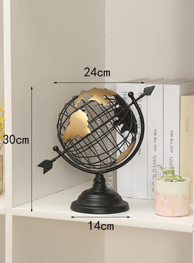 现代简约风金属材质地球仪摆件地球仪镂空创意家居办公室饰品摆件