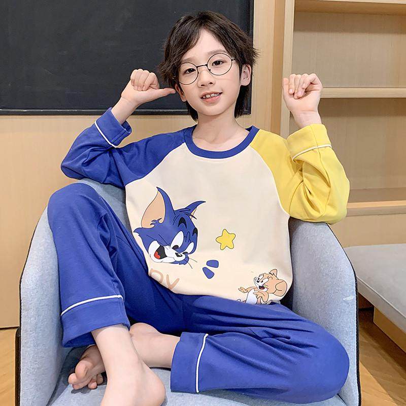 儿童睡衣男童春秋季薄款长袖纯棉小男孩子卡通宝宝8岁家居服套装,淘宝优惠券,粉丝福利购,淘宝优惠卷