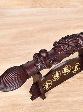 红木家居实木黑檀雕刻文昌笔摆件大笔进财店铺装饰工艺品开业送礼