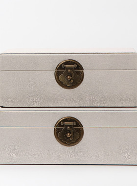 新中式首饰收纳盒现代家居红色装饰盒子样板房间酒柜软装饰品摆件