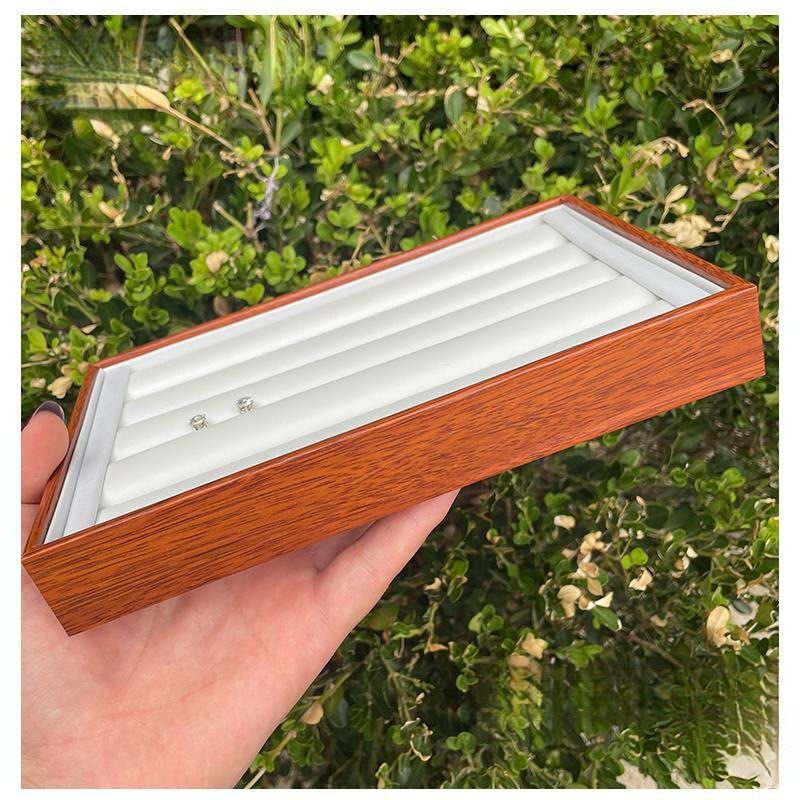 Jewelry display tray Jewelry Commercial pearl chain tray Wood grain ring tray Cultural play counter pickup