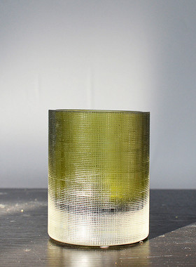 彩色玻璃花瓶 橄榄绿家居摆件琥珀色装饰品 创意简约透明玻璃花瓶