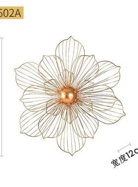 欧式样板房家居挂件牡丹花壁挂铁艺摆件挂件拉丝防锈防潮金属电镀