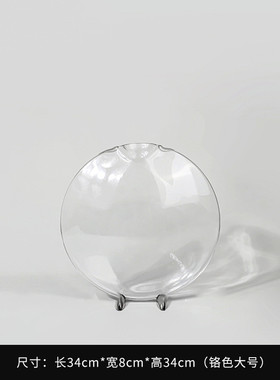 简约美式透明玻璃花瓶摆件花器客厅餐厅样板房装饰品插花创意家居