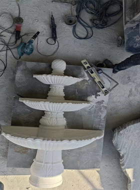 欧式户外庭院喷泉别墅路中石雕喷水池大理石雕刻喷泉景石喷泉