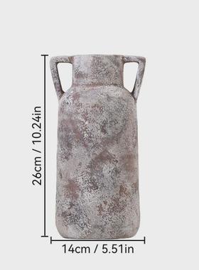 侘寂风花瓶陶瓷高级感陶罐软装客厅复古玄关电视柜装饰品民宿插花