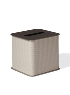 轻奢编织不锈钢木质创意皮革纸巾盒家用客厅抽纸盒创意装饰品摆件