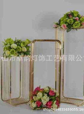 北欧装饰品轻奢客厅花架现代大号落地花瓶摆件花器插花金属ins风