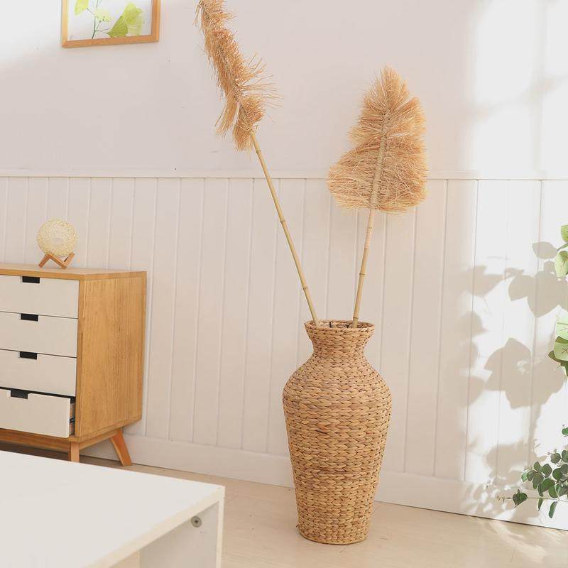跨境手工编织草编花篮民宿风格编织竹编花瓶美式艺术摆设拍摄用品,淘宝优惠券,粉丝福利购,淘宝优惠卷