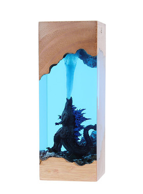 外贸创意哥斯拉城市大战系列小朋友送礼夜灯工艺品环氧树脂摆件