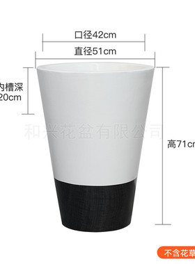 室内户外玻璃钢花盆定制厂家双色圆形花瓶园林落地绿植盆栽摆件