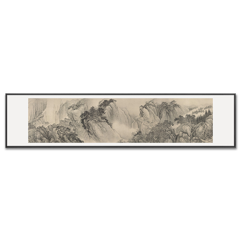 新中式客厅沙发背景墙山水挂画茶室书房装饰画酒店民宿办公室壁画 - 图1