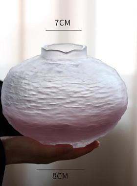 简约玻璃花瓶创意琉璃纹理设计家居客厅电器柜茶几插花装饰摆件