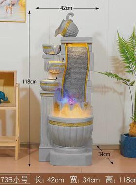 Qt2024落地流水喷泉摆件循环水北欧式简约现代风格客厅玄关办公