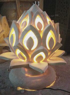 花园灯透光灯树叶装饰灯镂空户外灯砂岩工艺品摆件别墅酒店庭院灯